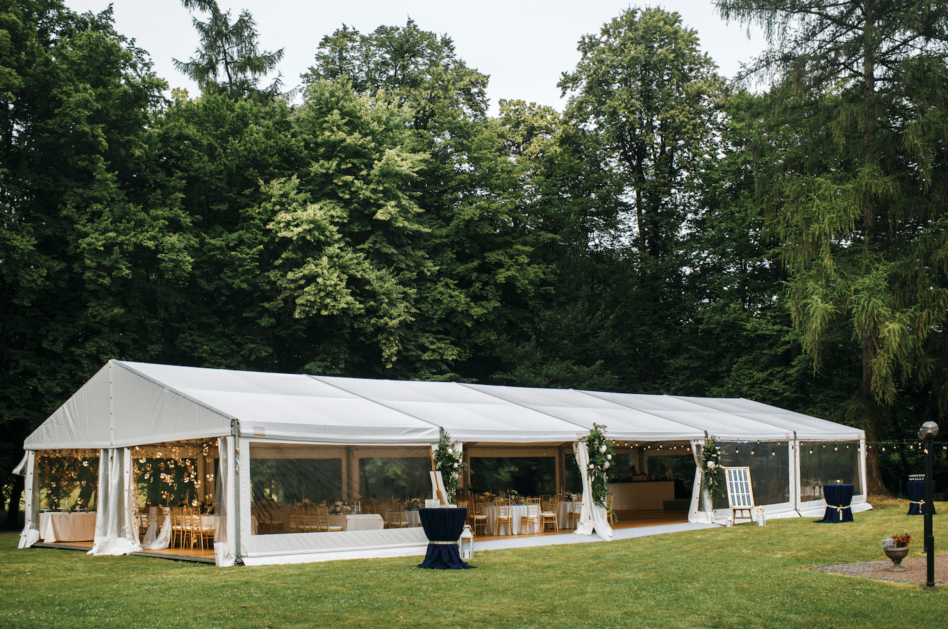 Large outdoor event tent setup in Northern Utah